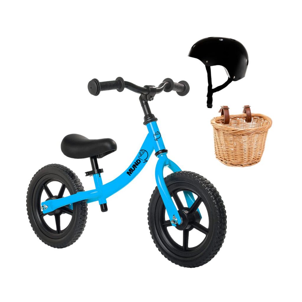 Bicicleta sin pedales starter blue Mundo Petit casco y cesta de regalo
