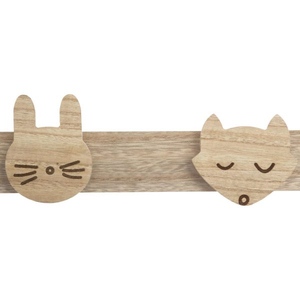 Perchero de madera animales