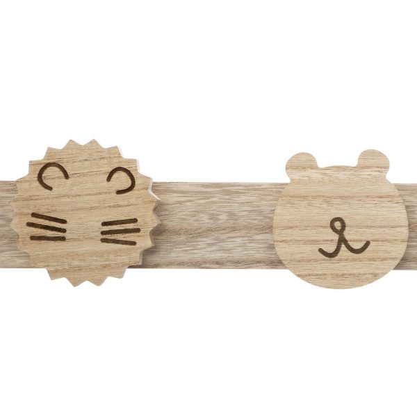 Perchero de madera animales