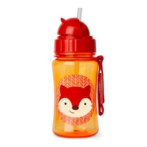 Botella con pajita zorro