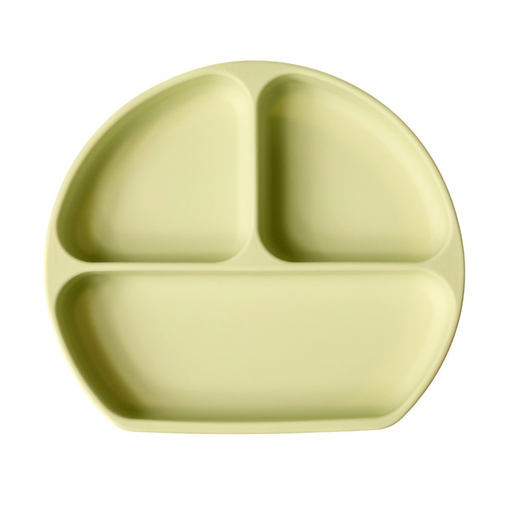 Plato de silicona con ventosa pistacchio Mundo Petit