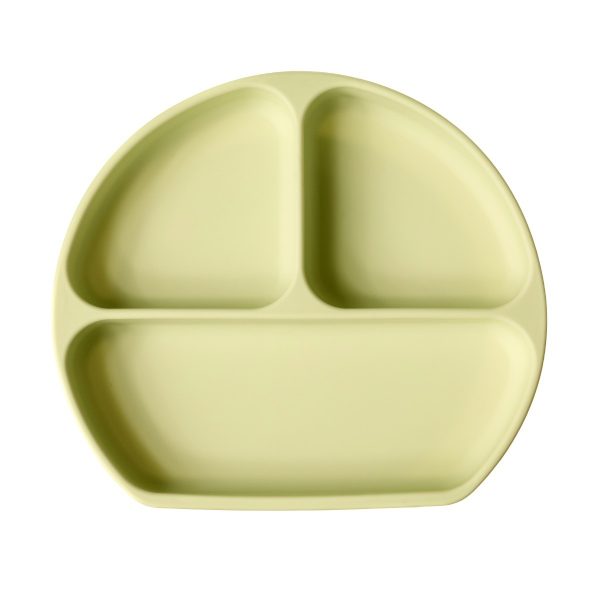 Plato de silicona con ventosa pistacchio Mundo Petit