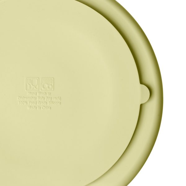 Plato de silicona con ventosa pistacchio Mundo Petit