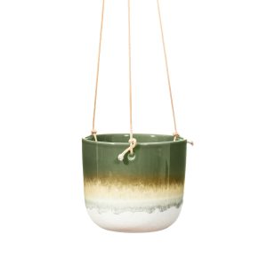 Macetero colgante Mojave glaze green Sass & Belle