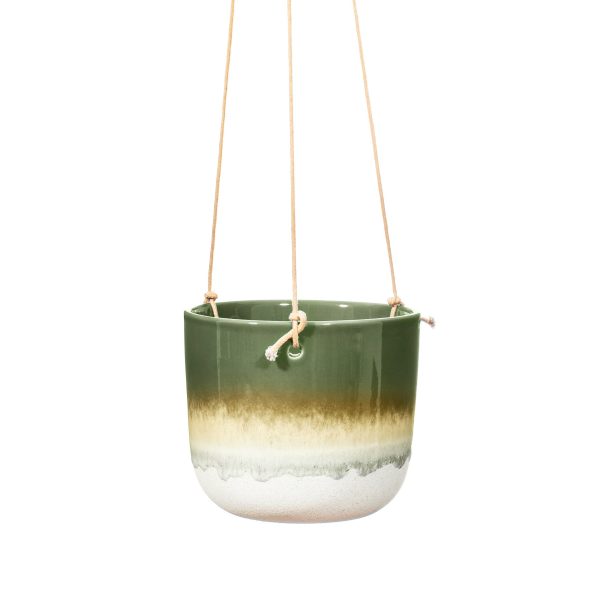 Macetero colgante Mojave glaze green Sass & Belle