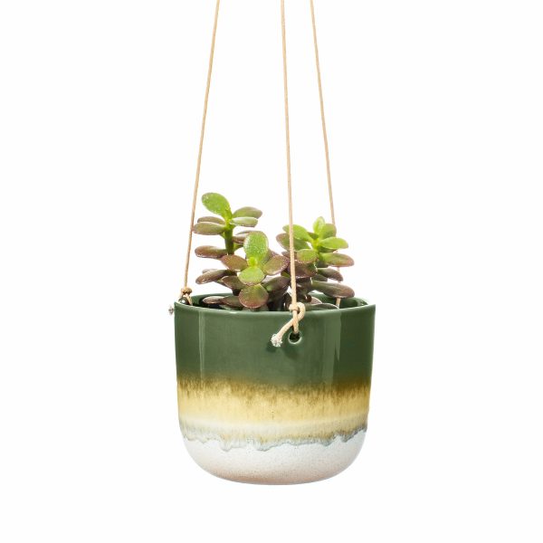 Macetero colgante Mojave glaze green Sass & Belle