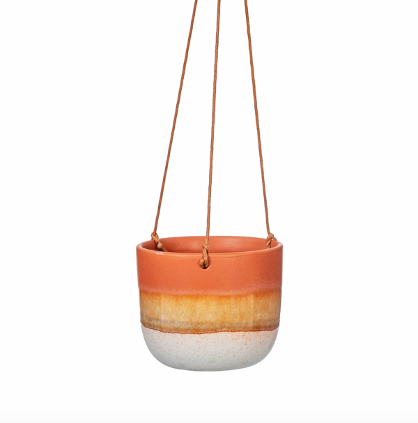 Macetero colgante Mojave glaze yellow Sass & Belle