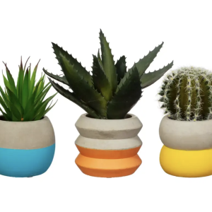 Jardinera de cemento con bloques de colores Sass&Belle