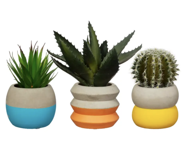 Jardinera de cemento con bloques de colores Sass&Belle