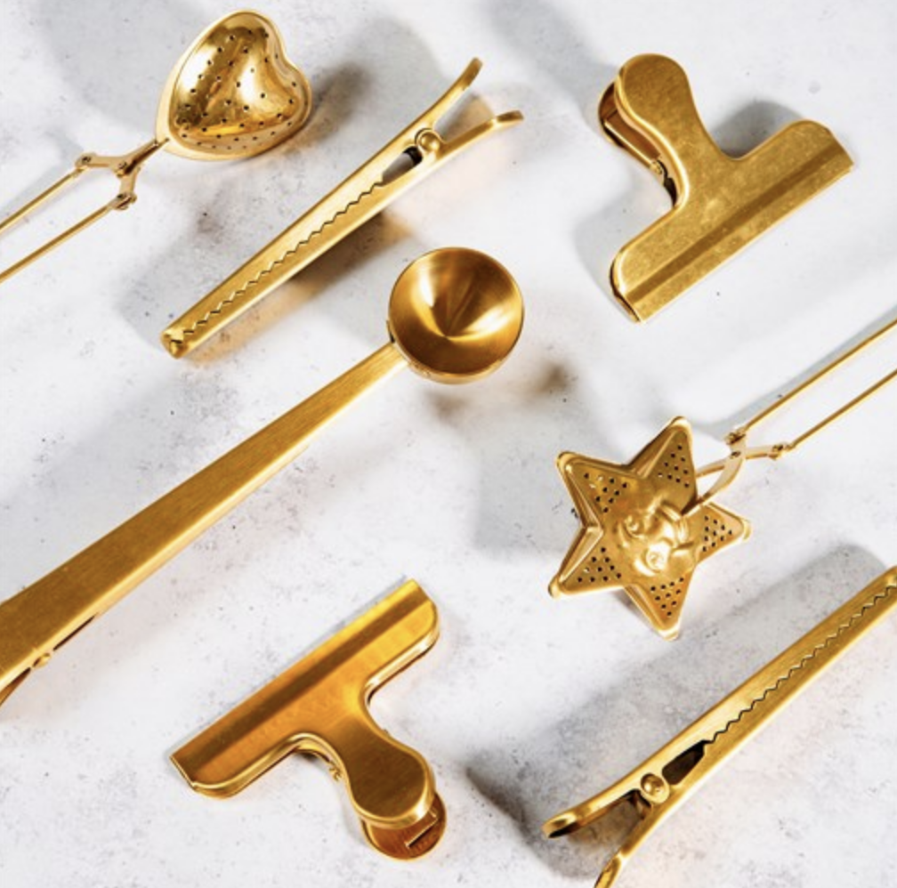 Set de 2 clips de cierre pequeños en latón Set de 2 clips de cierre pequeños en latón