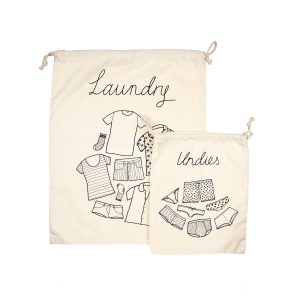 Set de 2 bolsas algodón para viajes o ropa sucia Sass & Belle
