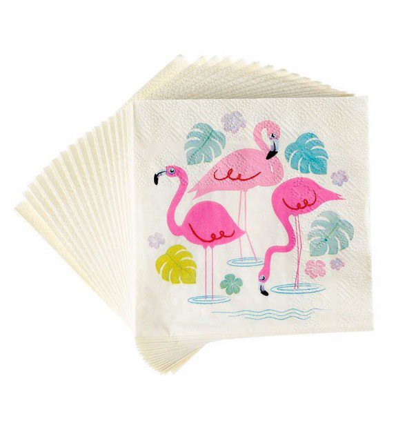 Pack de 20 servilletas de papel flamencos