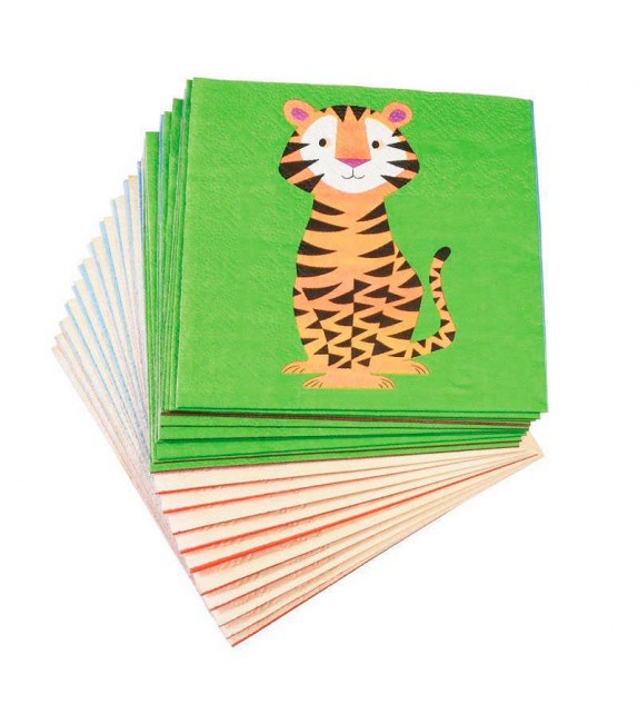 Pack de 20 servilletas de papel animales