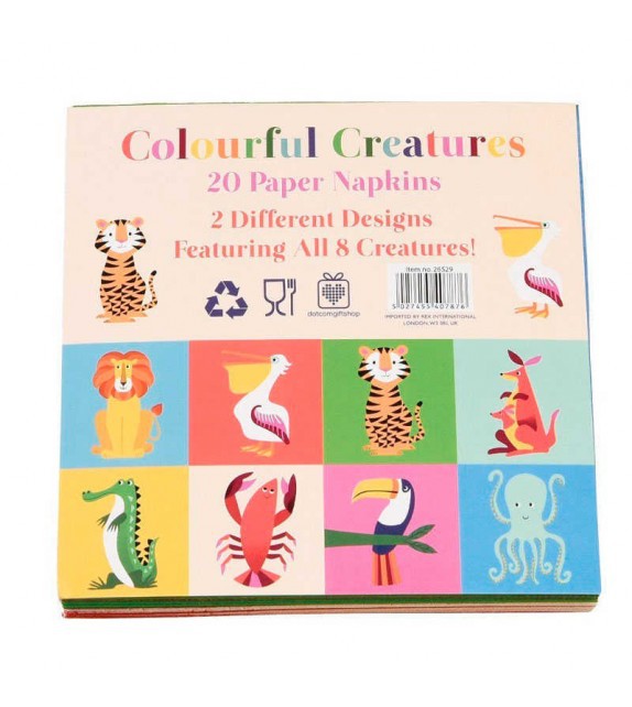 Pack de 20 servilletas de papel animales