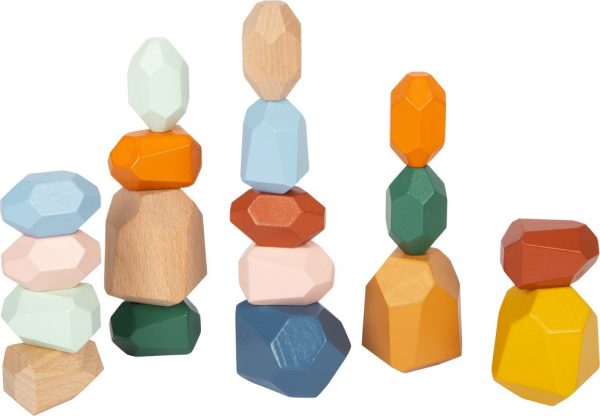 Set de 18 piedras de madera para apilar Waldorf