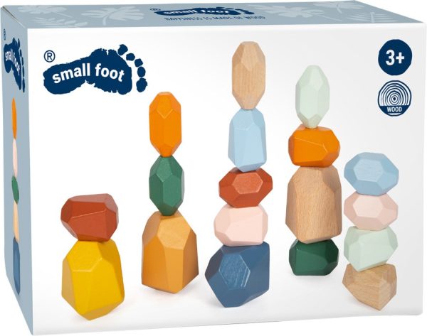 Set de 18 piedras de madera para apilar Waldorf