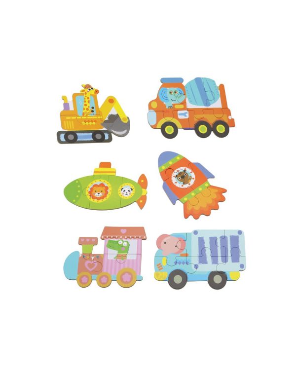 Set de 6 puzzles: Mis primeros puzzles animales y transporte