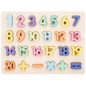 Puzzle de madera números pastel