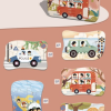 Caja con 5 puzzles transportes