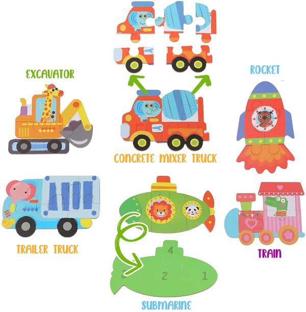 Set de 6 puzzles: Mis primeros puzzles animales y transporte