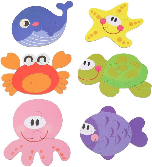 Set de 6 puzzles: Mis primeros puzzles animales marinos