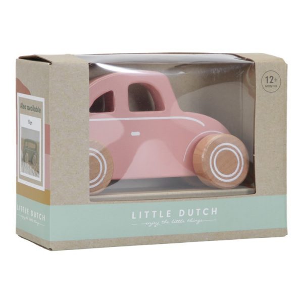 Coche de madera rosa Little Dutch