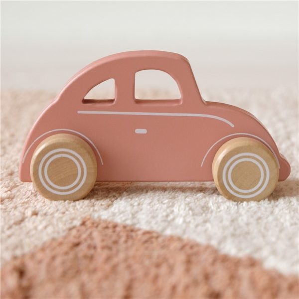 Coche de madera rosa Little Dutch