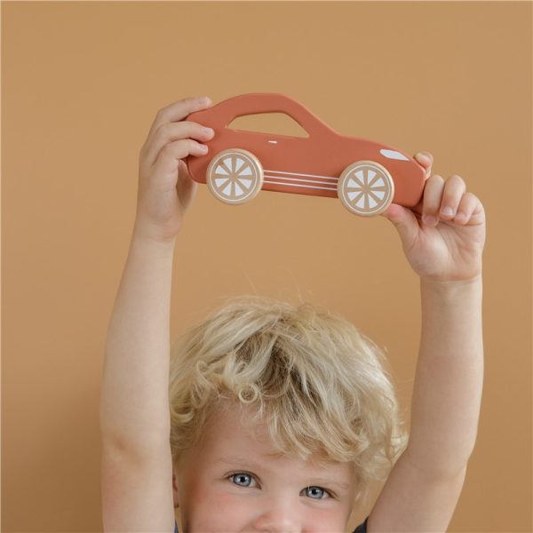 Coche deportivo de madera color teja Little Dutch