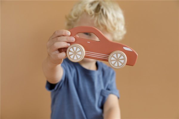 Coche deportivo de madera color teja Little Dutch