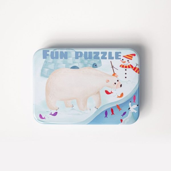 Caja con 5 puzzles animales del ártico