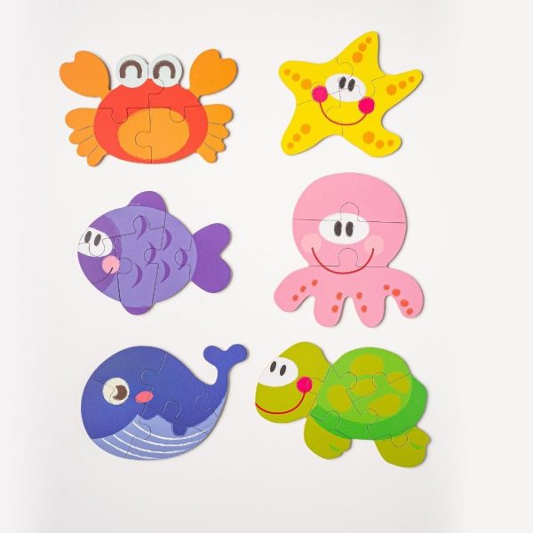 Set de 6 puzzles: Mis primeros puzzles animales marinos