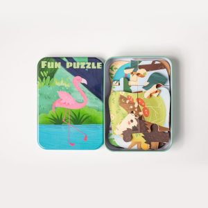 Caja con 5 puzzles wild animals