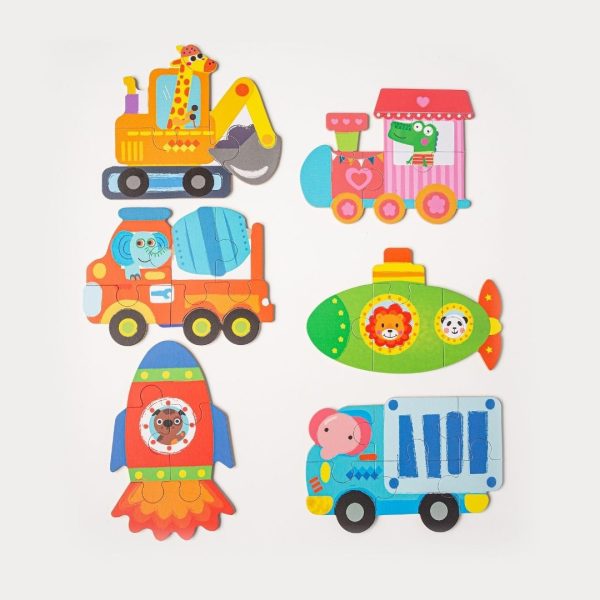 Set de 6 puzzles: Mis primeros puzzles animales y transporte