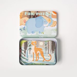 Caja con 5 puzzles animales del safari