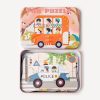Caja con 5 puzzles transportes