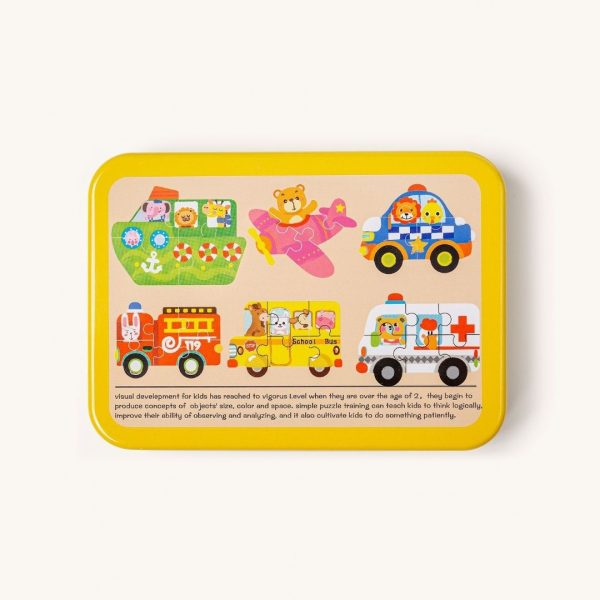 Set de 6 puzzles: Mis primeros puzzles animales y vehículos de emergencia
