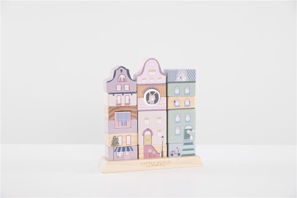 Bloques edificios rosa Little Dutch