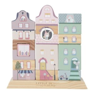 Bloques edificios rosa Little Dutch