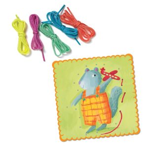 Tarjetas para enhebrar animales simpáticos