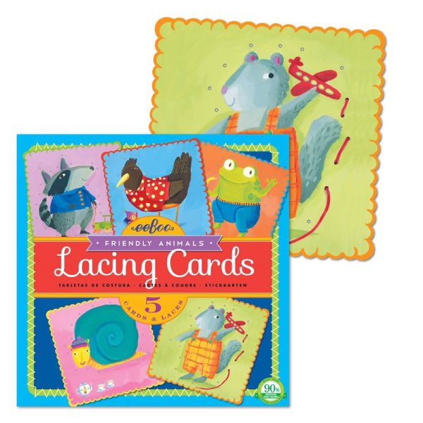 Tarjetas para enhebrar animales simpáticos