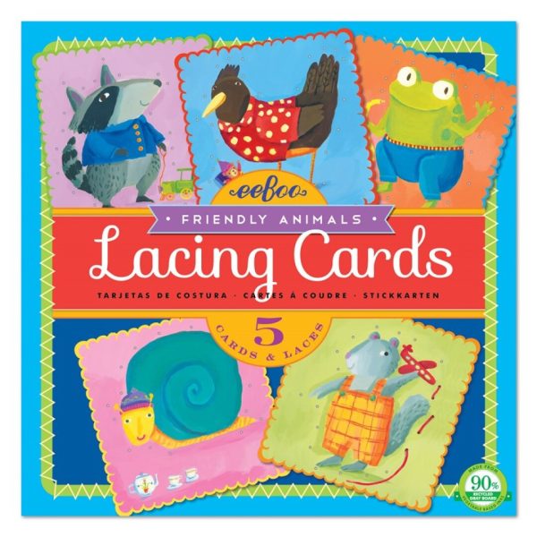 Tarjetas para enhebrar animales simpáticos