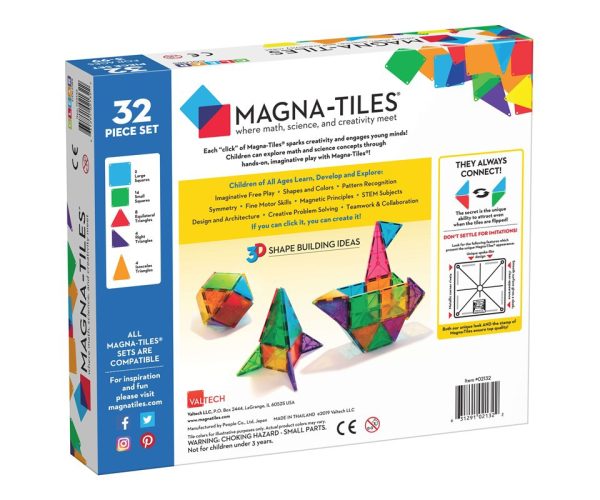 Magna Tiles 32 piezas de construcción magnéticas