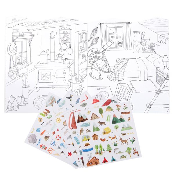 Cuaderno para colorear con pegatinas El explorador Moulin Roty