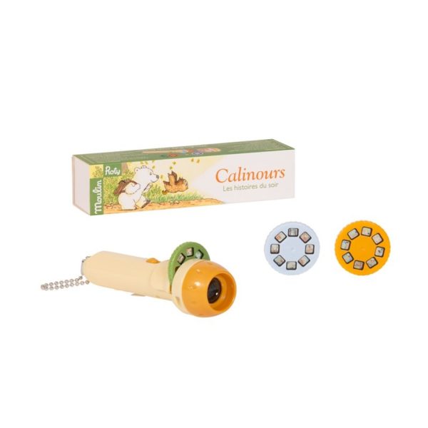 Linterna proyector de historias con 3 discos el osito Calinours