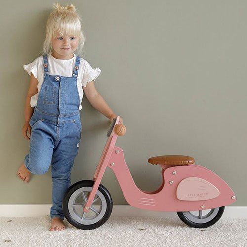 Scooter madera rosa Little Dutch