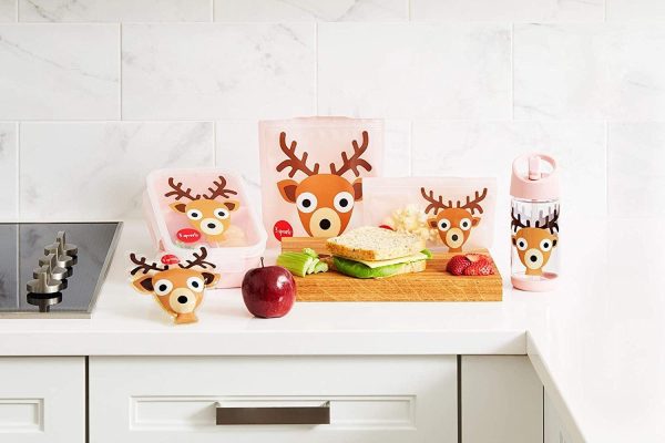 Pack de 2 bolsas reutilizables para bocadillos ciervo 3Sprouts