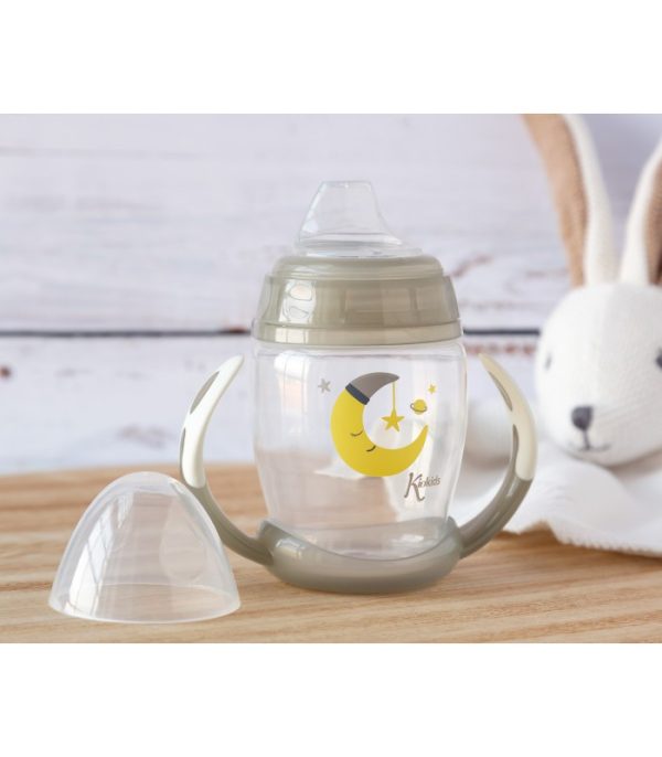 Taza de aprendizaje 270 ml brilla en la oscuridad gris