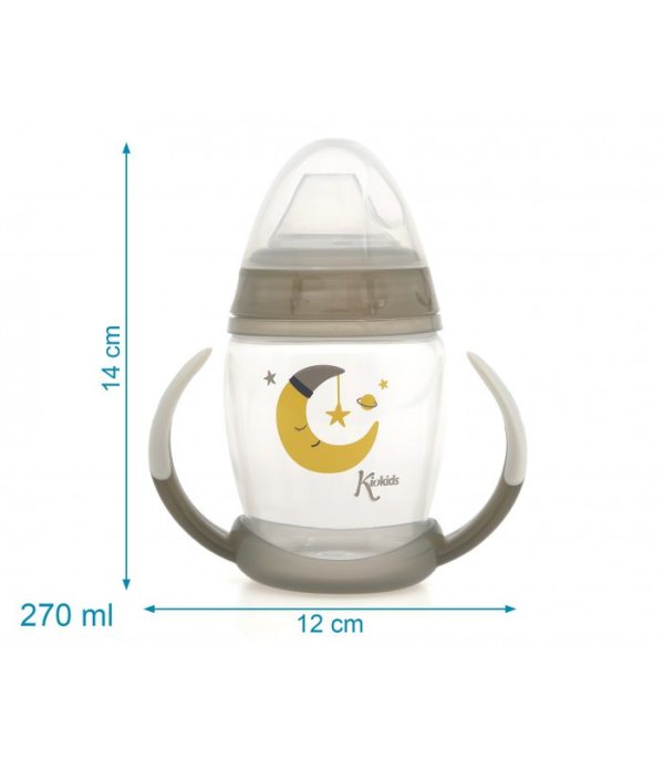Taza de aprendizaje 270 ml brilla en la oscuridad gris