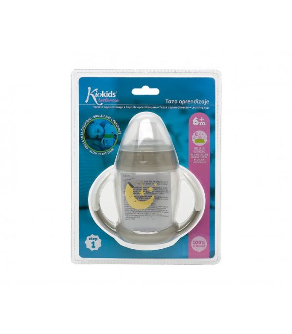 Taza de aprendizaje 270 ml brilla en la oscuridad gris
