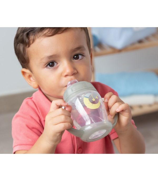 Taza de aprendizaje 270 ml brilla en la oscuridad gris